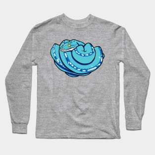 Green Tree Python, Blue Morph Long Sleeve T-Shirt